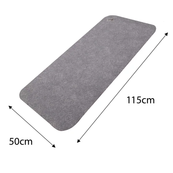 Grey Mid Runner Conni mat with dimensions 50 by 115 centimetres